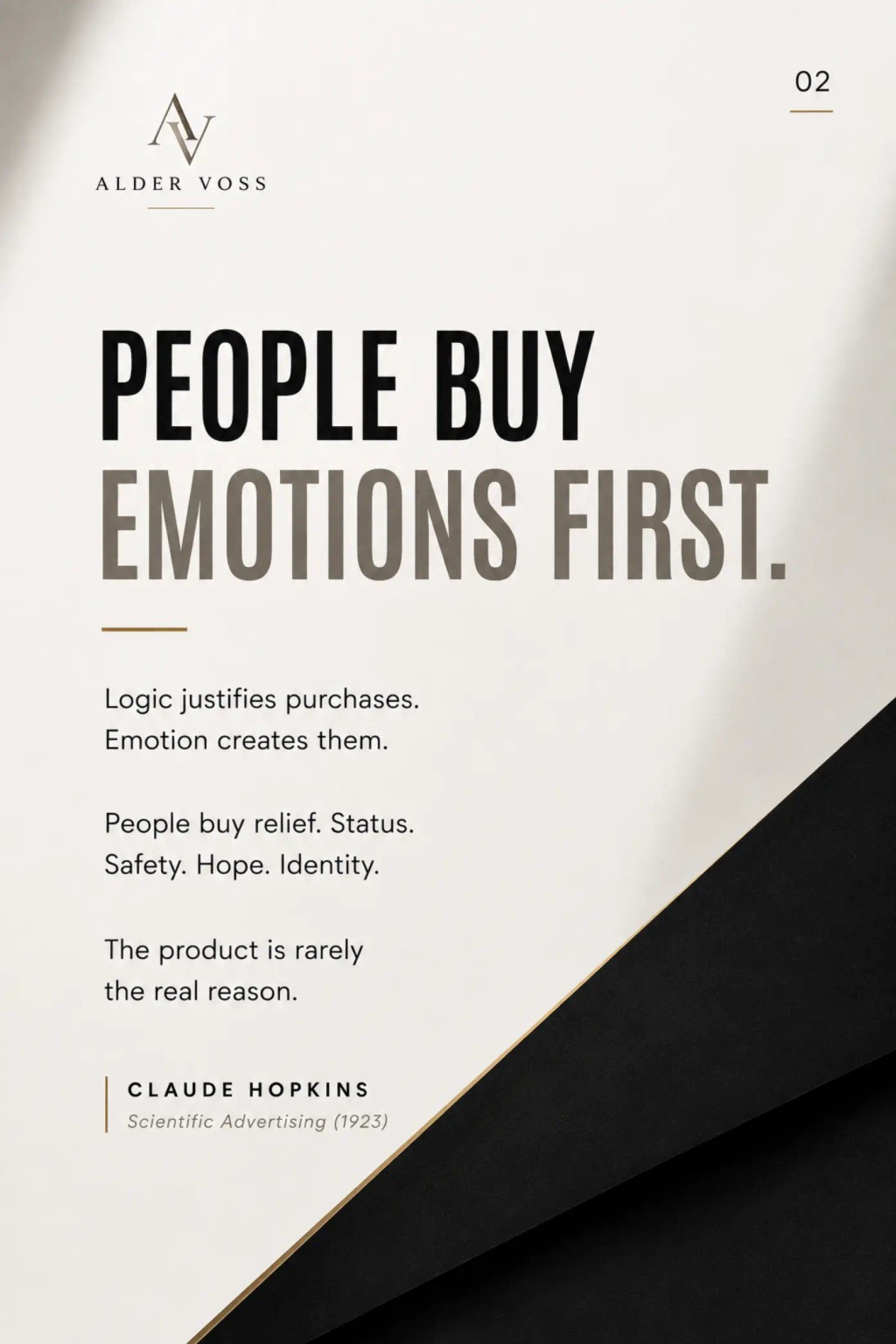 People buy emotions first